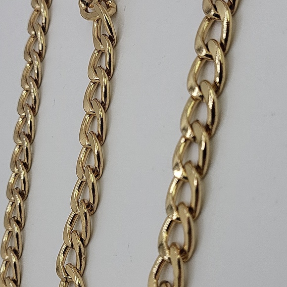 Vintage 3/8 " Women's Gold Tone Chain Belt 36"  End to End Cuban Chain Unsigned - Picture 8 of 8